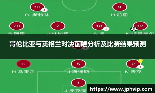 哥伦比亚与英格兰对决前瞻分析及比赛结果预测